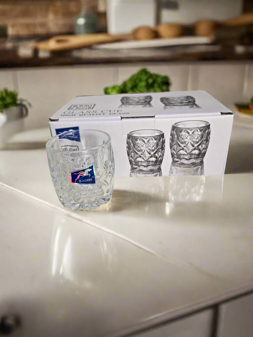 6-Piece Shot Glass Set - Durable & Clear Liquor Glasses for Tequila, Whiskey, Vodka - Perfect for Parties, Bars & Home Use