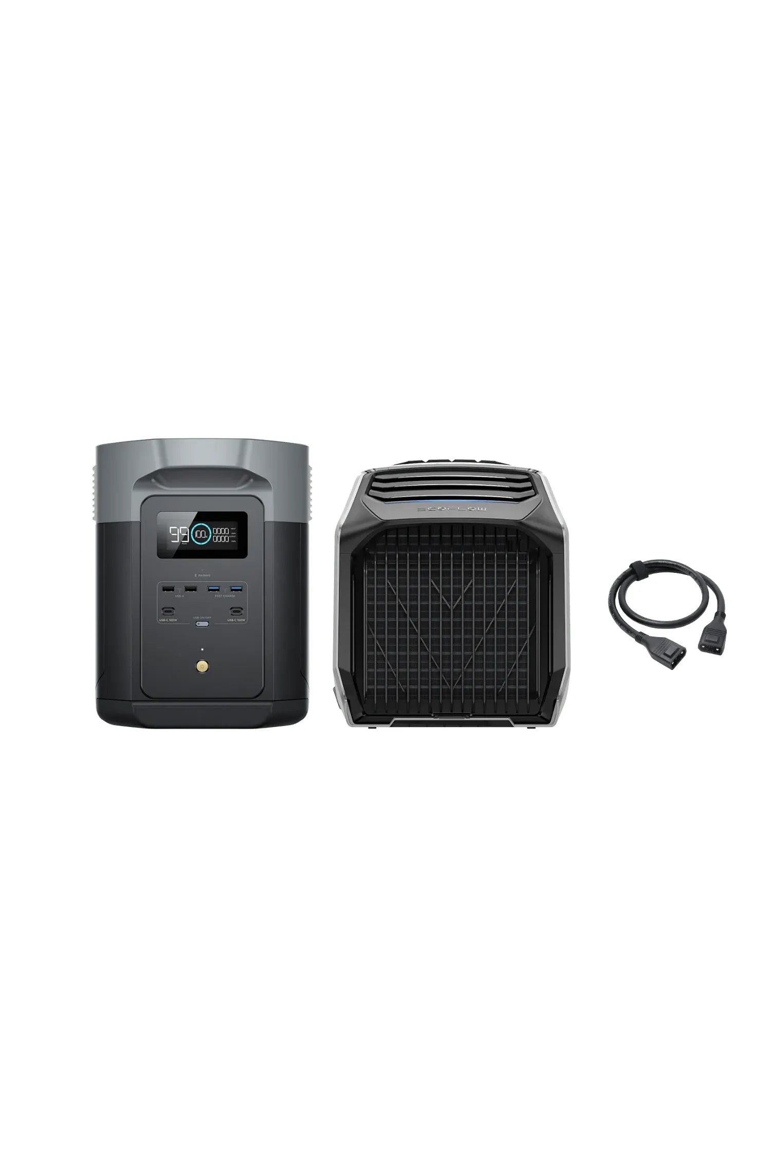 EcoFlow Delta 2 Max + Wave 2 Portable Power Station & Air Conditioner Bundle - Solar Generator for Camping, RV, Emergency Backup Power & Off-Grid Living