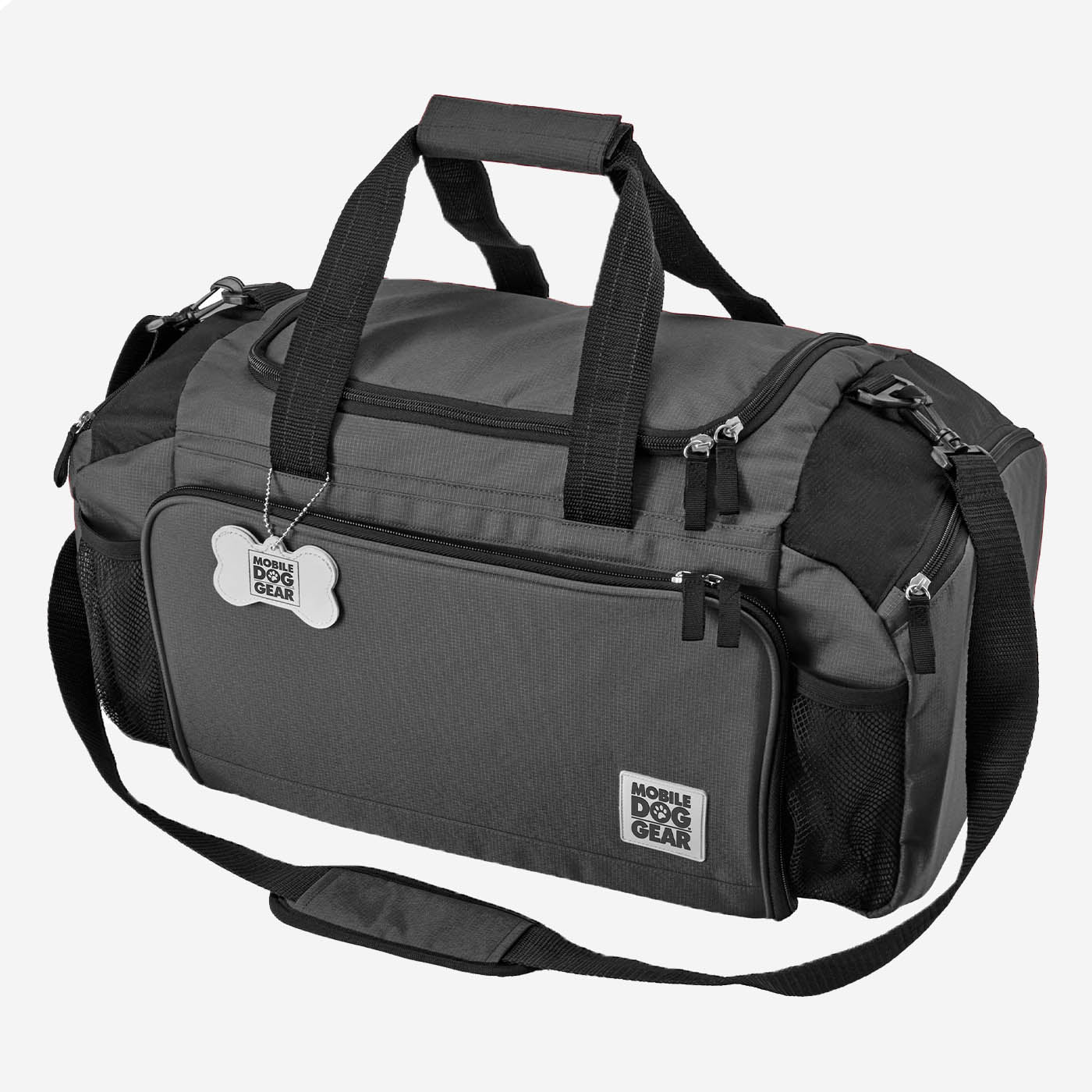 Mobile Dog Gear Ultimate Week Away Black Duffle - Waterproof Pet Travel Bag for Dogs & Cats - Perfect for Weekend Trips, Vet Visits & Outdoor Adventures
