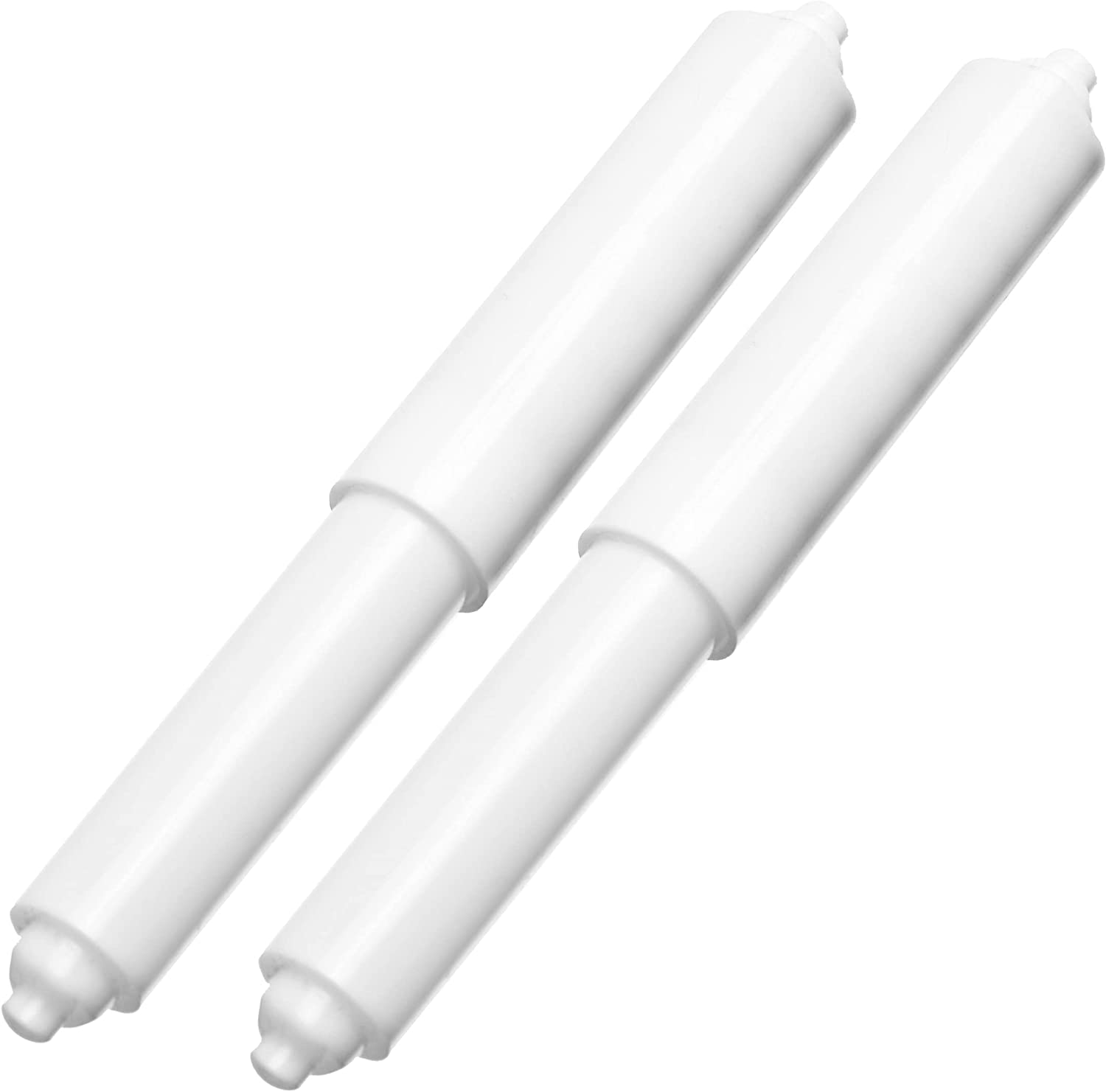 2-Pack Spring-Loaded Plastic Toilet Paper Holder - Bathroom Tissue Roll Rack with Easy Insert Design | Perfect for Home, RV, and Office Bathrooms