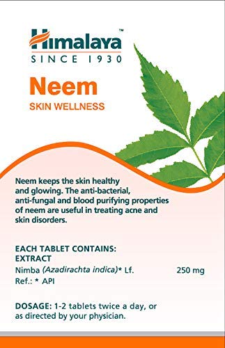 Himalaya Wellness Neem Tablets - 60 Count | Pure Herbal Supplement for Healthy Skin & Detox | Supports Clear Complexion & Immune System | Perfect for Daily Wellness Routine & Natural Skincare Regimen