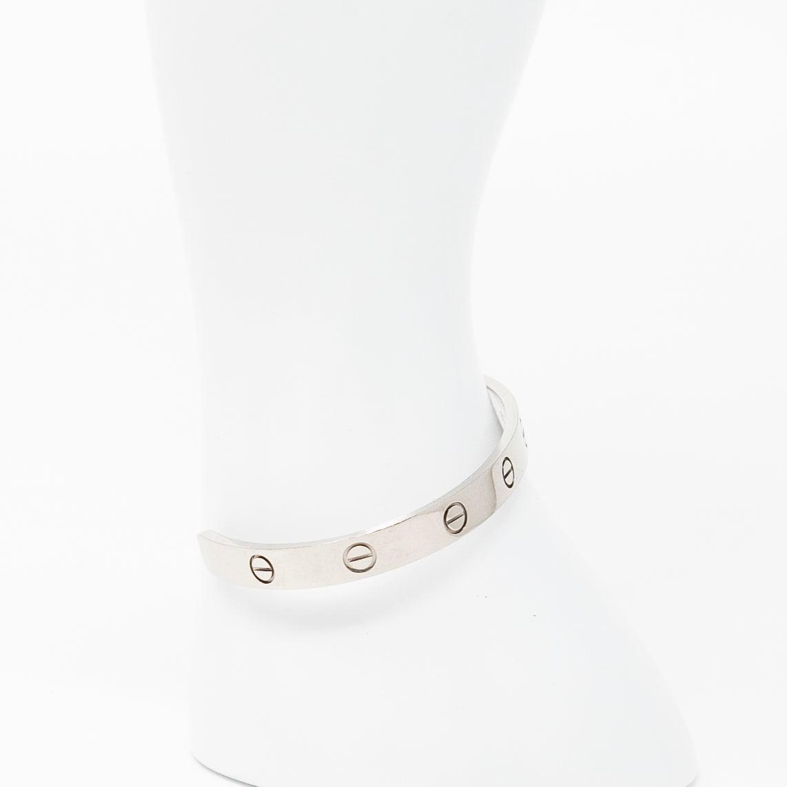 Cartier 18K White Gold Love Cuff Bracelet - Elegant Luxury Jewelry for Women, Perfect for Anniversaries, Weddings & Special Occasions