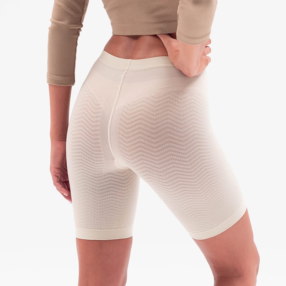 SOLIDEA Women's Magic Panty Micromassage Workout Shorts - Seamless Gym Shorts for Running, Yoga & Under Dresses (Champagne, Size 14) | Perfect for Fitness, Lounge & Everyday Comfort