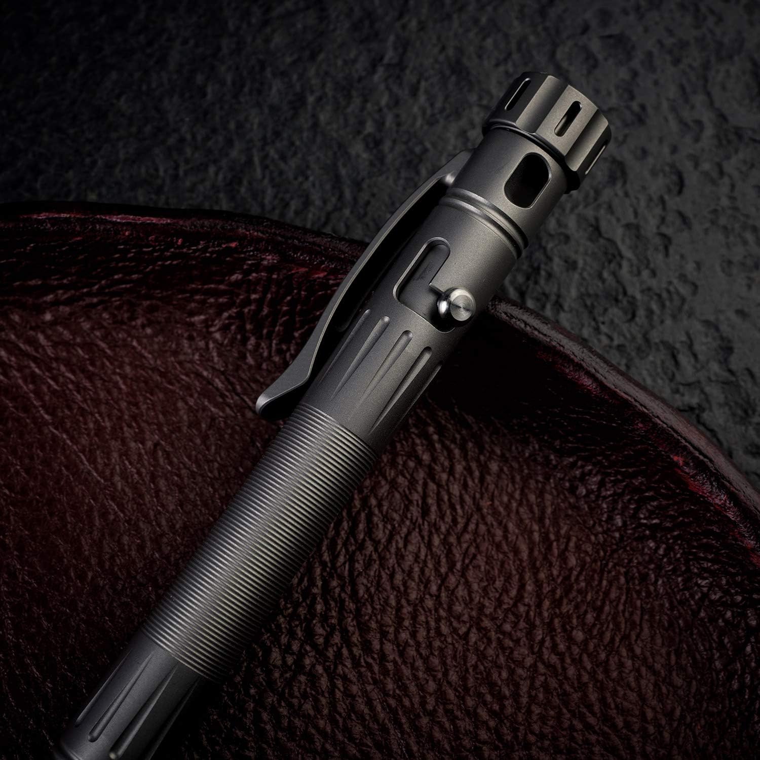 MecArmy TPX12 Mini Titanium Bolt Action Tactical Pen with Replaceable Refill - EDC Tactical Pen with Stress-Relief Spinner Tail - Lightweight Office & Outdoor Writing Tool for Daily Carry (Titanium Bronze) - Perfect for Gifts, Survival Kits & Emergency Situations
