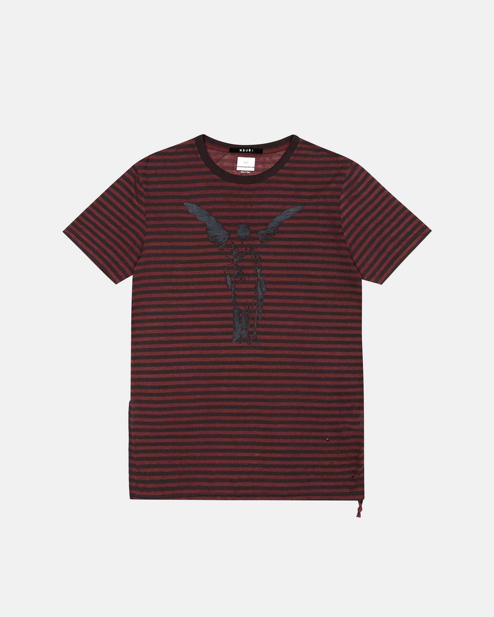 ANGEL SIOUX Short Sleeve T-Shirt - Red Stripe Design | Casual Streetwear for Men & Women | Perfect for Everyday Wear, Outings & Music Festivals