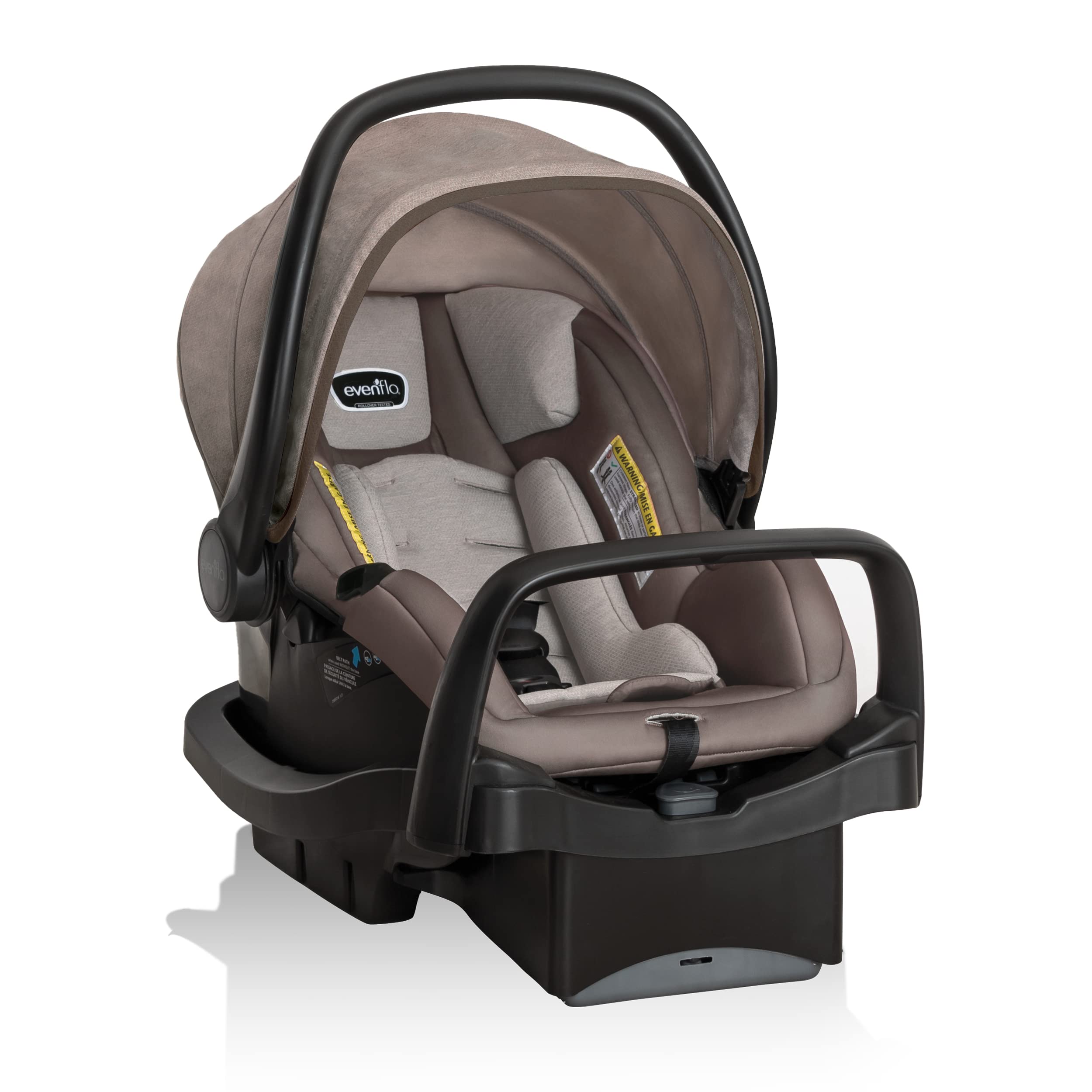 Evenflo Pivot Modular Travel System with LiteMax Infant Car Seat - Desert Tan | Lightweight Stroller & Safe Car Seat Combo for Newborns | Perfect for Travel, Shopping & Daily Outings with Baby