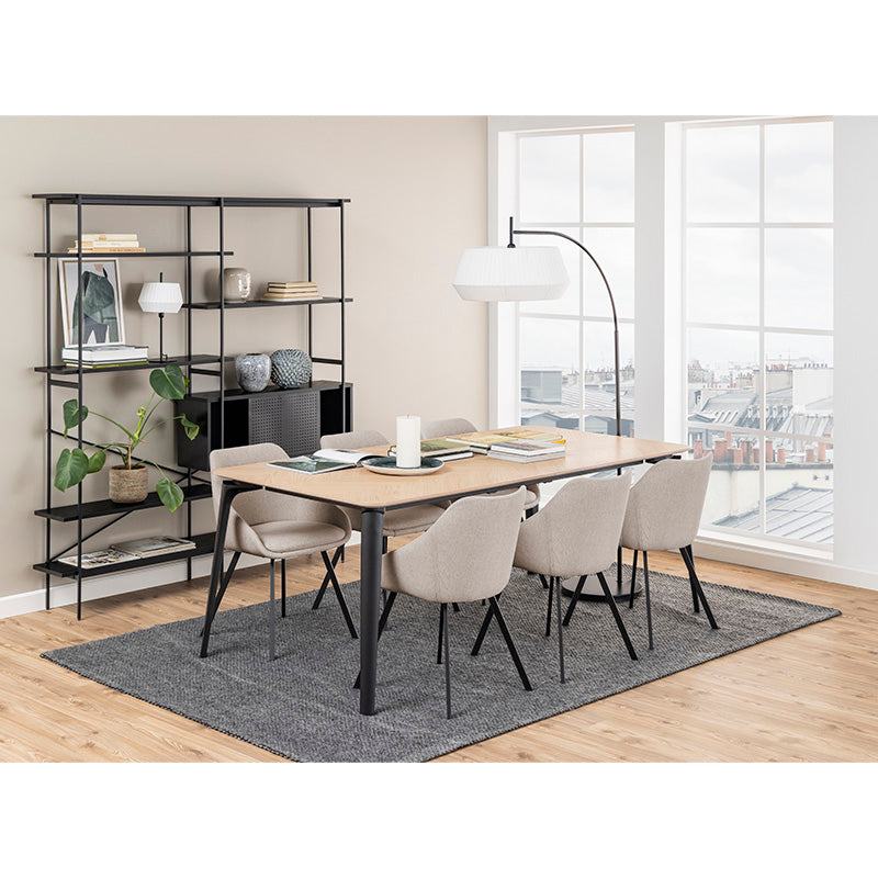 NILES Modern Dining Chair - Beige & Black Upholstered Accent Chair for Kitchen, Dining Room, or Home Office - Comfortable & Stylish Seating Solution