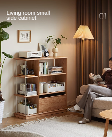 Oak Solid Wood Modern Bookcase - Stylish Bookshelf for Home & Office - Perfect for Living Room, Bedroom, and Study Room Organization