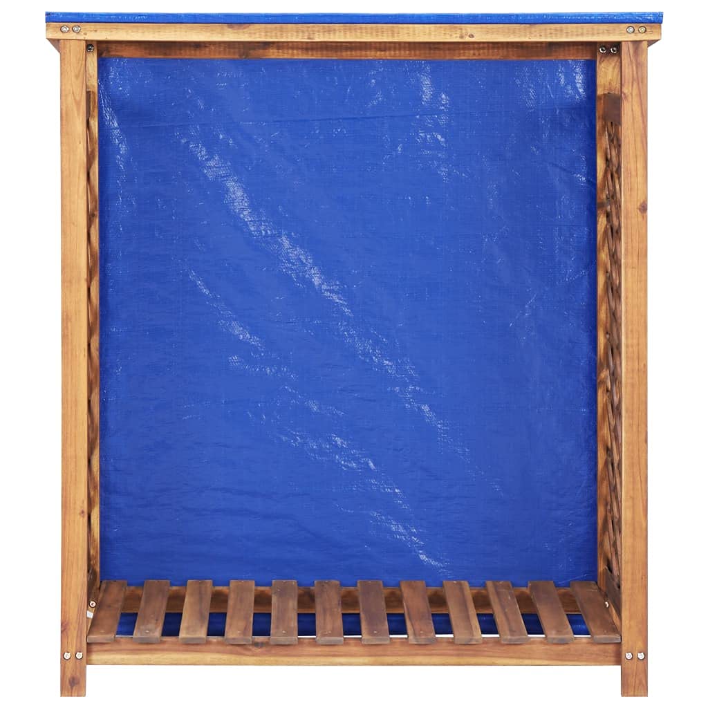 Premium Acacia Wood Firewood Storage Shed - 41.3