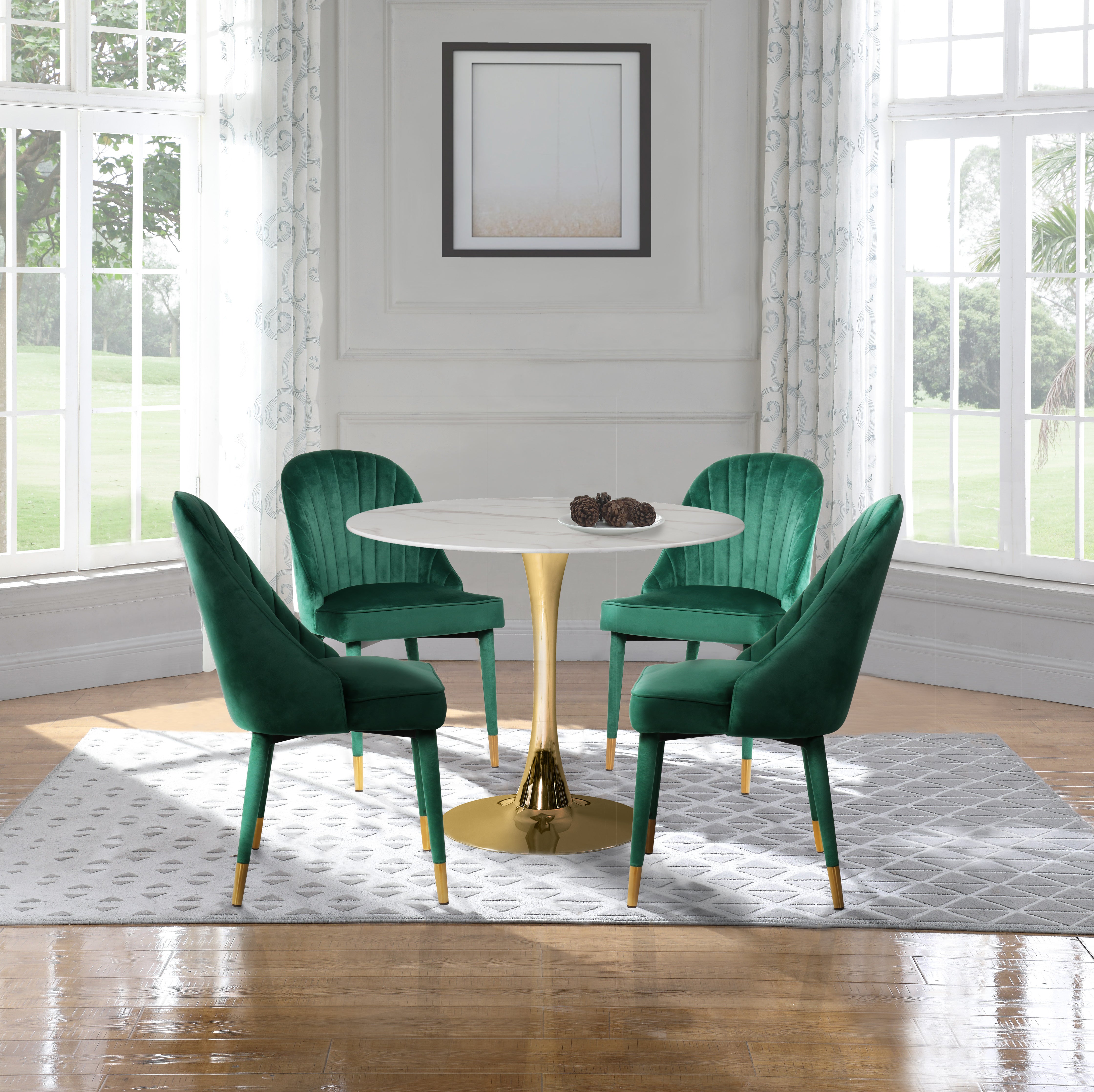 Luxury Belle Velvet Dining Chairs - Soft Upholstered Modern Accent Chairs for Dining Room, Kitchen, or Office - Elegant Home Decor & Comfortable Seating Solution