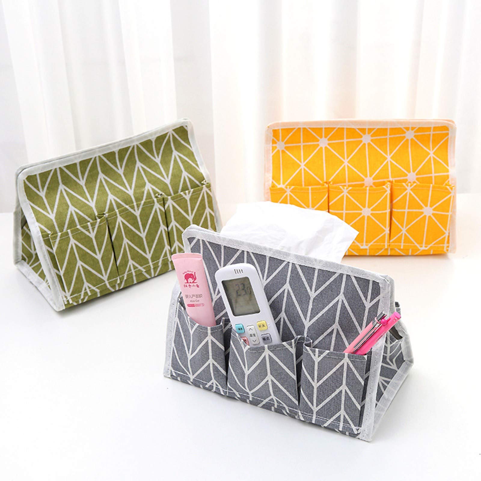 3-Pack Floral Tissue Box Cover - Rectangle Tissue Holder for Home, Office & Car | Foldable Napkin Box Organizer with Pump Dispenser | Perfect for Living Room, Bedroom & Automotive Use