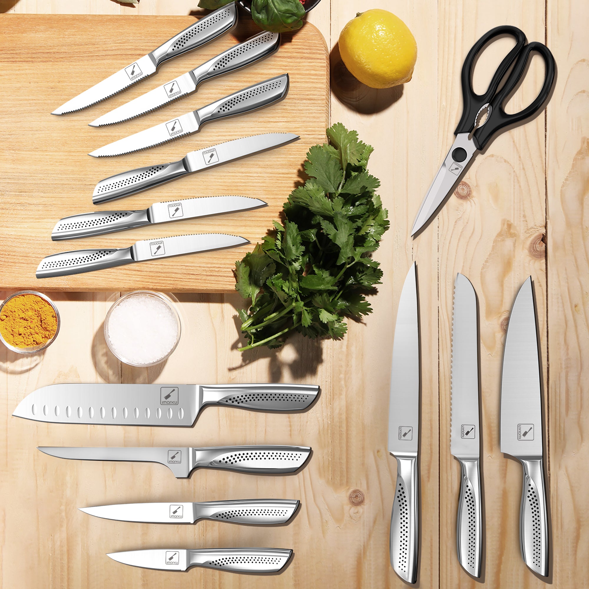 Premium Cast Iron Fry Pan Set & Japanese Chef Knife Set - Nonstick Skillet & Sharp Kitchen Knives for Cooking, Grilling, Searing - Perfect for Home Chefs & Professional Kitchens