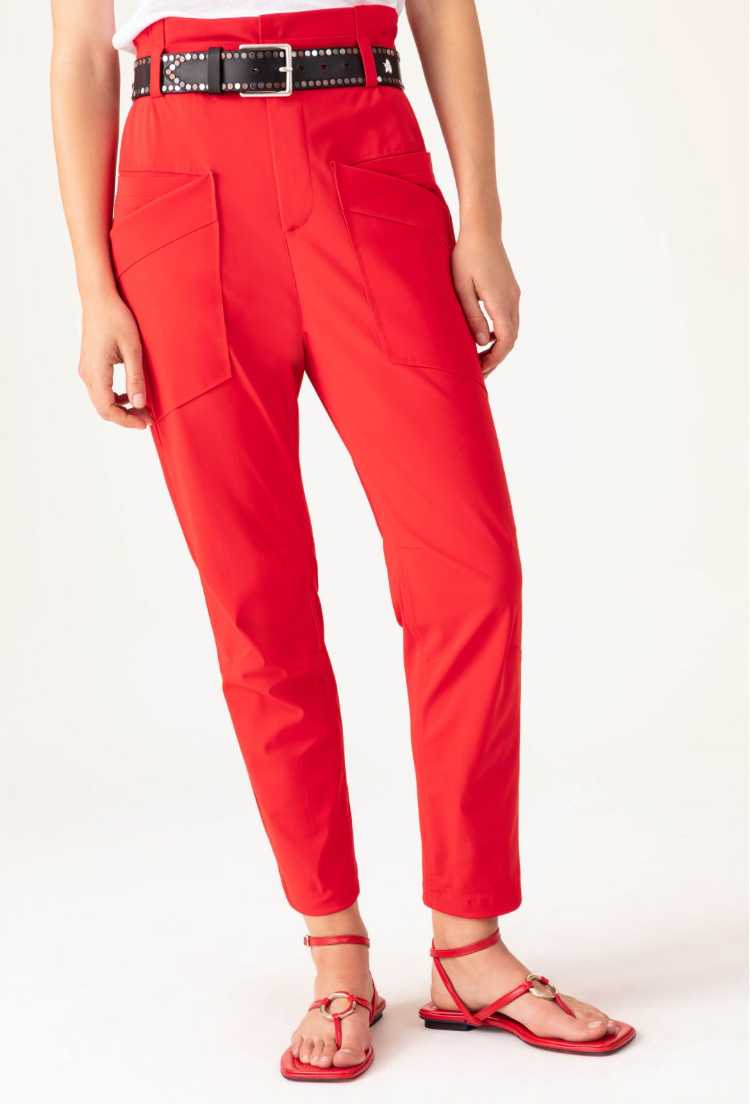 Carlos Women's Pant in Rouge Red - Comfortable Stretch Fabric for Work, Casual & Everyday Wear