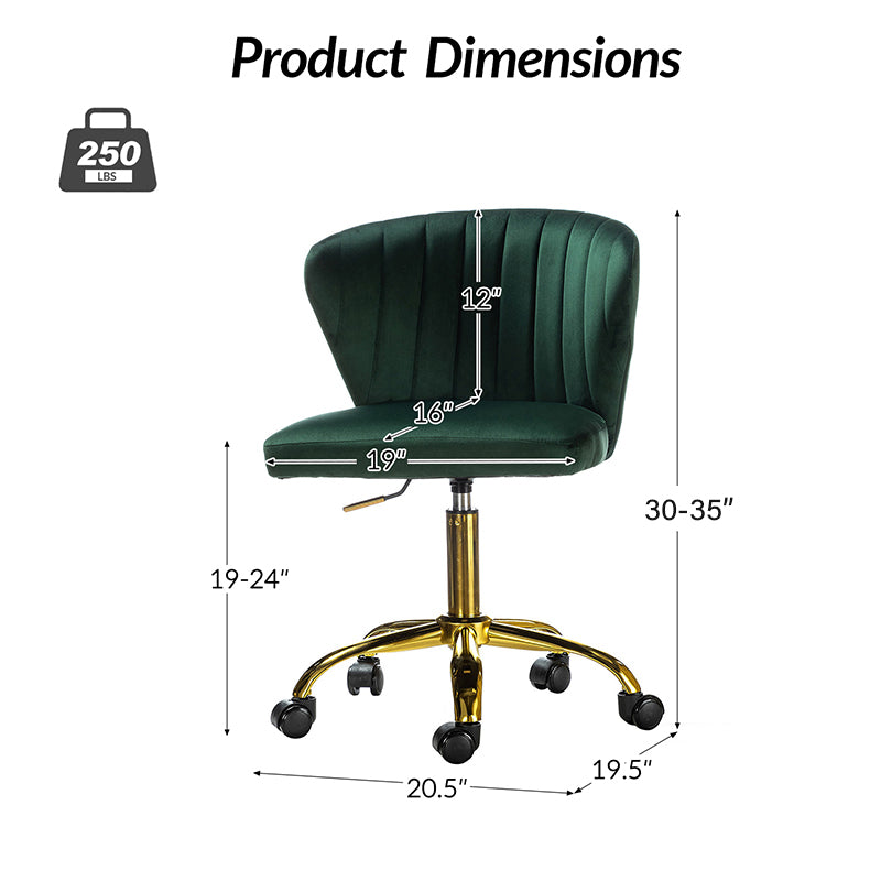 Premium Chandra Velvet Office Chair - Ergonomic Executive Desk Chair with Lumbar Support for Home & Office Workspaces - Comfortable Modern Computer Chair for Long Hours of Sitting