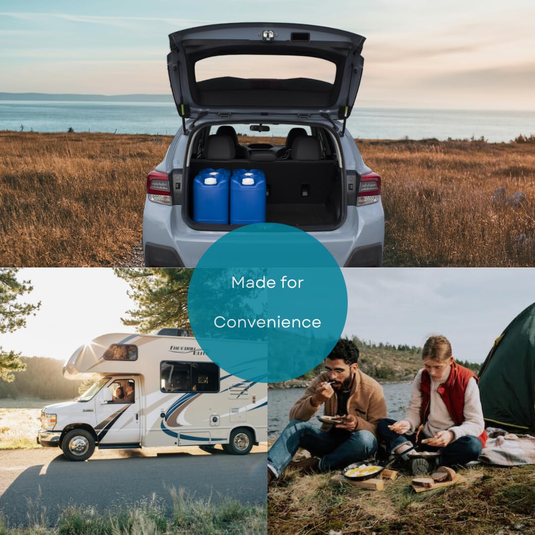 5-Gallon Stackable Water Storage Containers with Lids & Spigots - Emergency Water Supply for Camping, RV, Disaster Preparedness - Easy Fill, Survival Kit Essential - 30 Gallon (6 Tanks Set) - Perfect for Outdoor Adventures and Emergency Preparedness