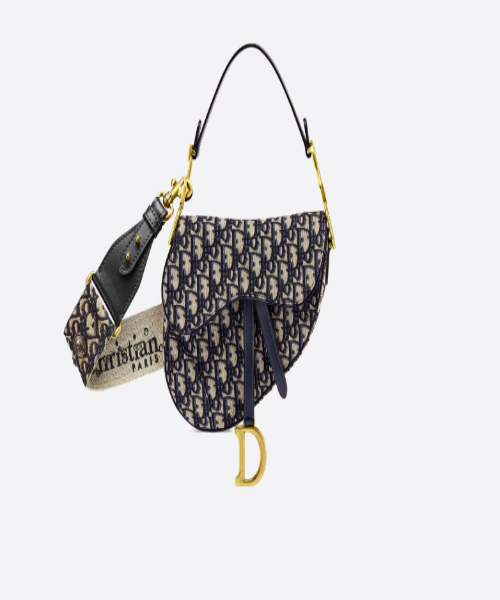 Dior Blue Oblique Saddle Bag for Women | Luxury Designer Crossbody Handbag | Perfect for Parties, Date Nights & Special Occasions