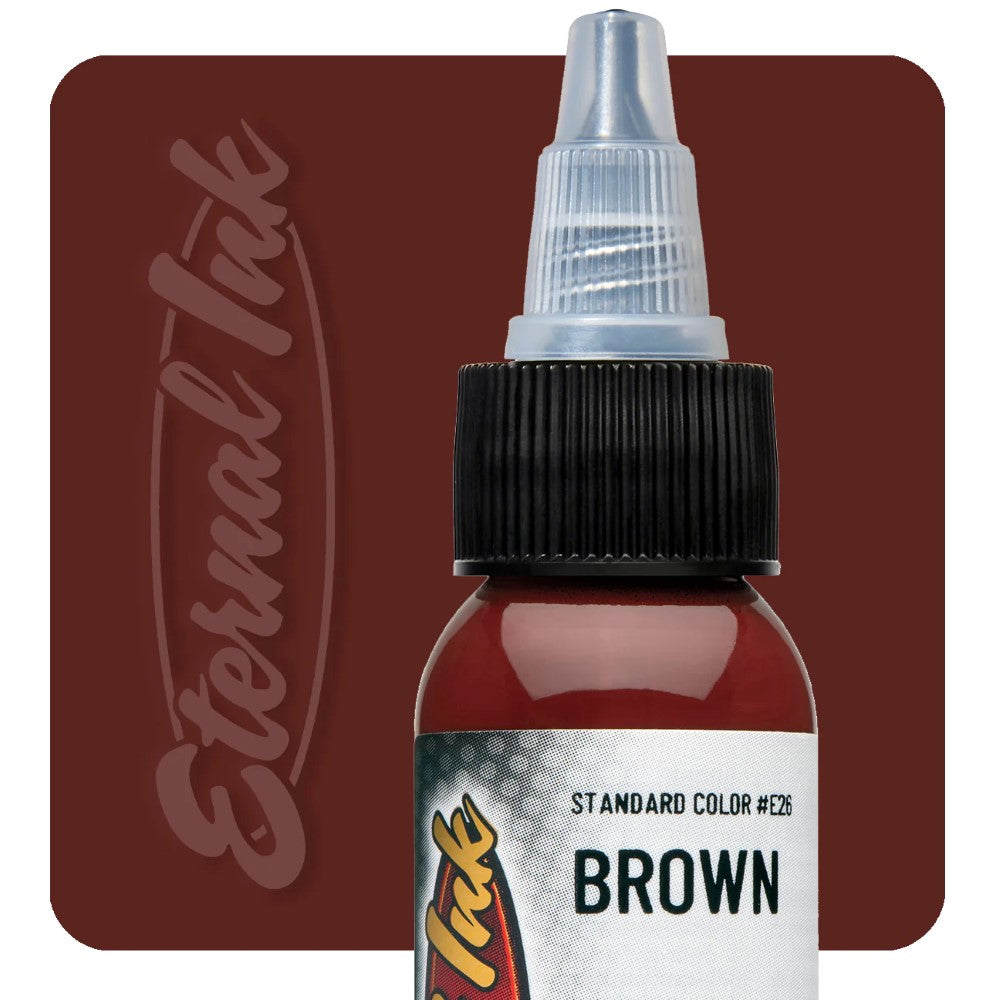 Eternal Ink Brown - Premium Long-Lasting Tattoo Ink for Professional Artists - Perfect for Tattoo Studios, Body Art, and Permanent Makeup