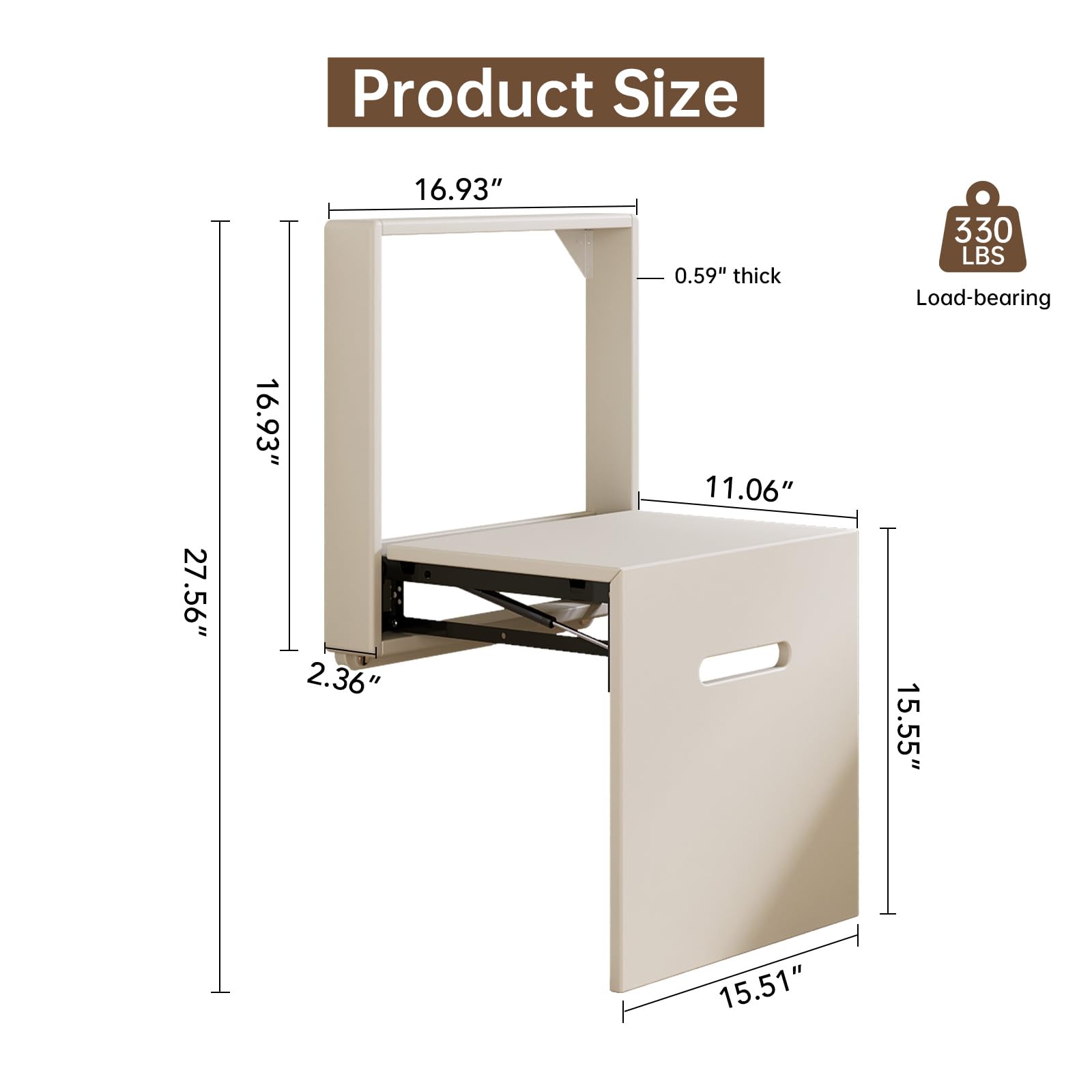 Wall Mounted Folding Shoe Changing Stool - Space Saving Entryway Bench with Hidden Design, White - Perfect for Small Hallways, Mudrooms & Home Organization