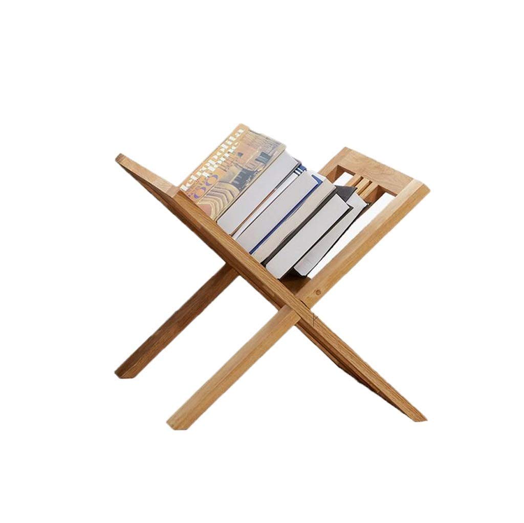 Solid Wood Floor Magazine Rack - V-Shaped Stand Storage Shelf for Books, Newspapers & Magazines - Modern Home Office Decor for Living Room, Bedroom & Study