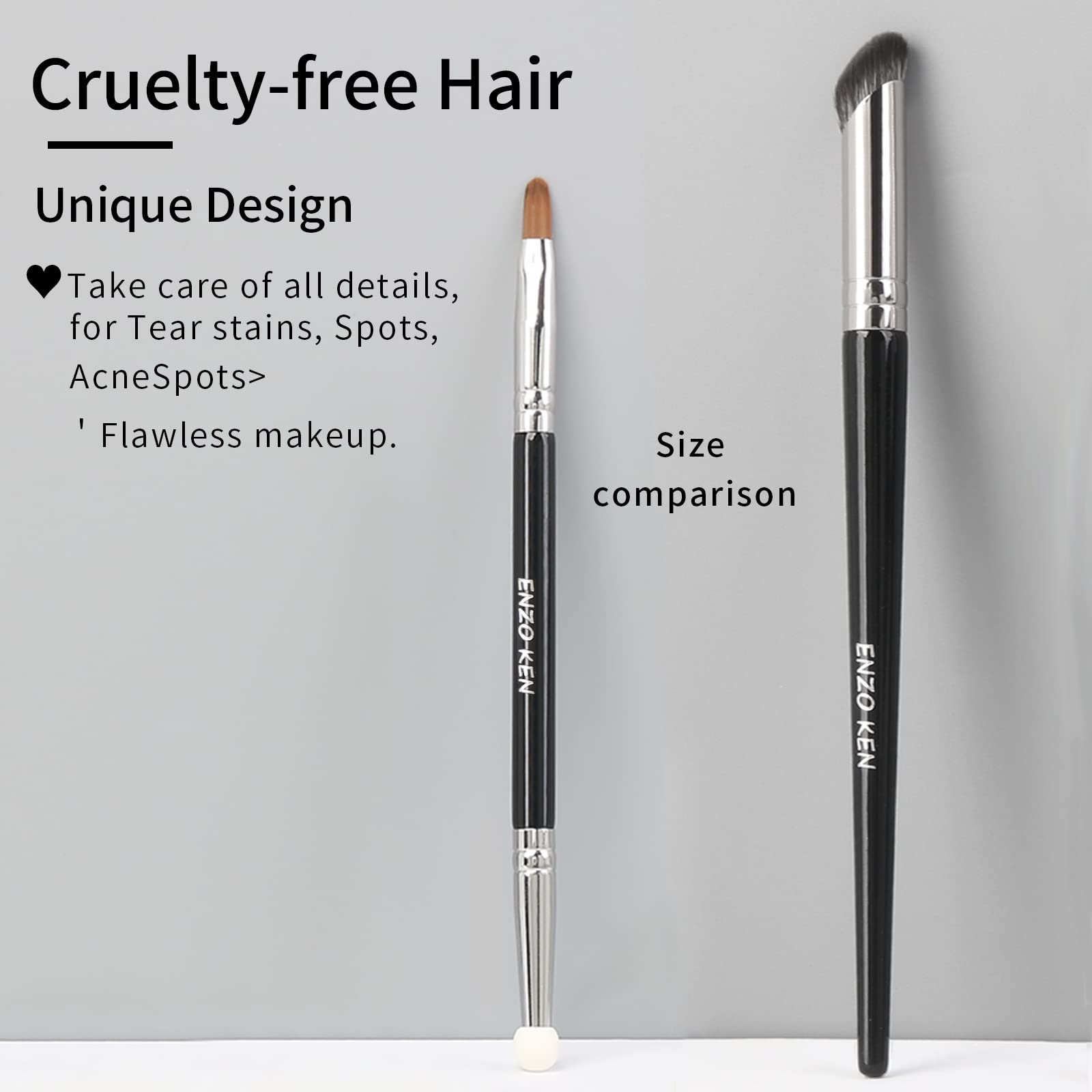 Best Under Eye Concealer Sponge & Blending Brush Set with Lip Brush – Perfect for Makeup Application, Contouring, and Touch-Ups