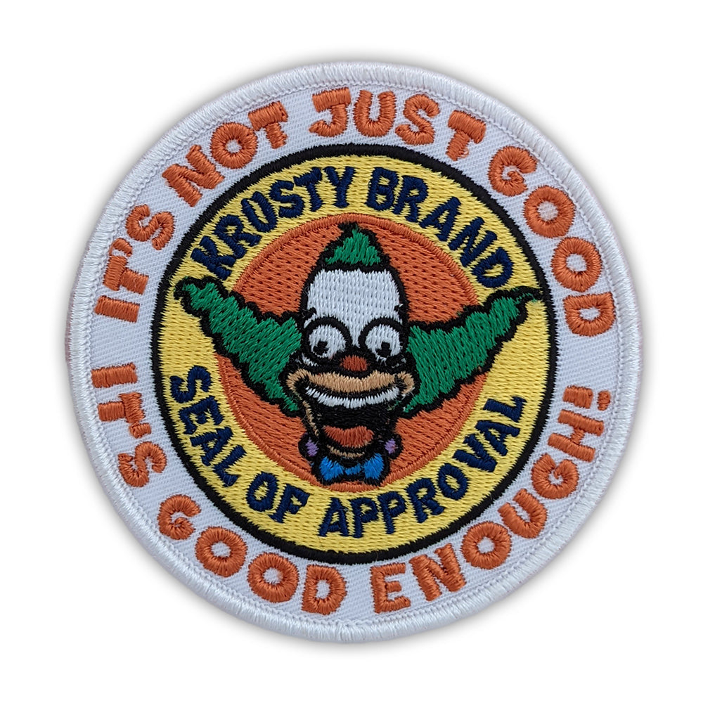 Krusty Seal of Approval Patch - Iron-On Embroidered Badge for Jackets, Backpacks & DIY Crafts | Perfect for Cosplay, Scouting & Custom Clothing