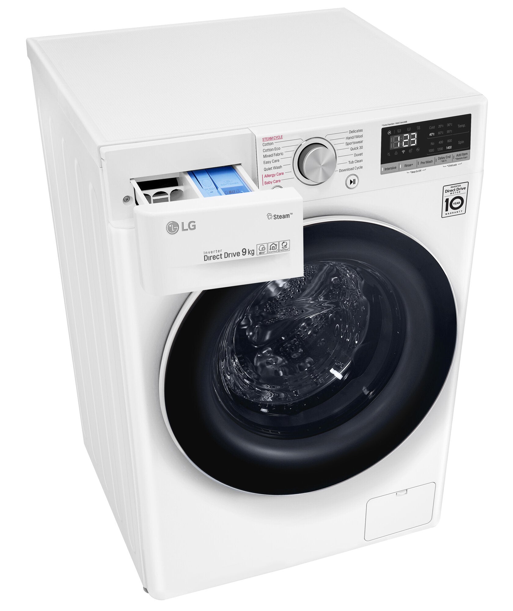 LG 9kg Front Load Washing Machine with Steam WV5 1409W - Energy Efficient, Quiet Operation - Perfect for Apartments, Laundry Rooms & Small Families