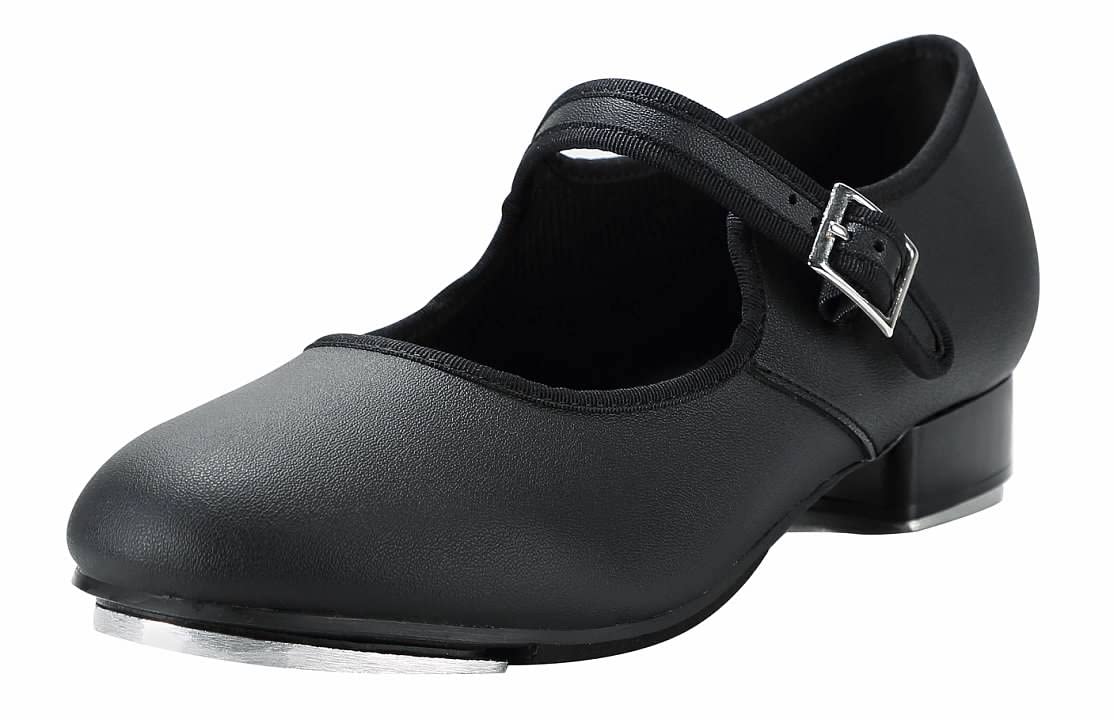 Linodes Unisex PU Leather Tap Dance Shoes with Easy Strap - Comfortable Jazz Dance Shoes for Women & Men (Black, Size 608) - Perfect for Jazz, Tap Dance Classes, Performances & Practice