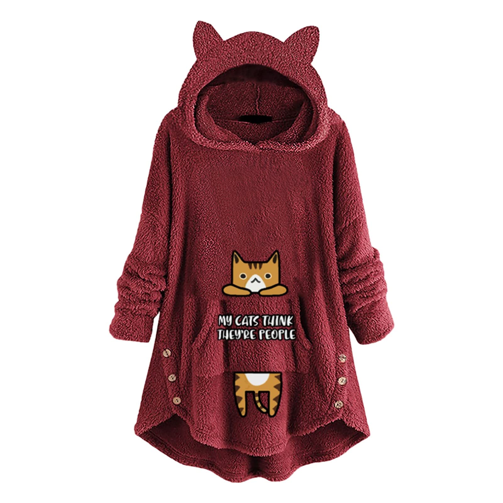 Women's Long Hoodie Sweatshirt - Winter Warm Fleece Lined Hooded Dress - Casual Oversized Pullover for Fall & Winter Fashion - Perfect for Lounge, Travel, and Streetwear Outfits