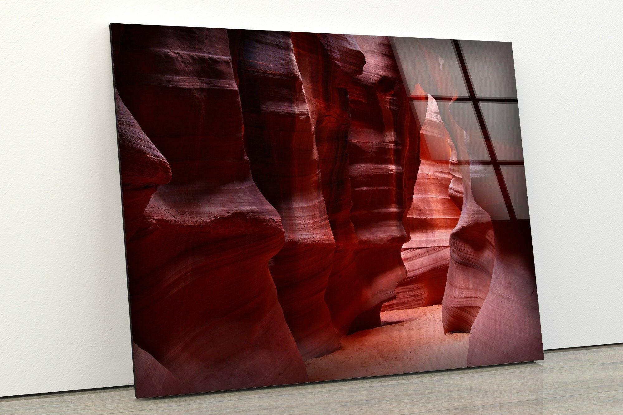 Stunning Antelope Canyon Glass Wall Art - Handcrafted Landscape Décor for Living Room, Bedroom & Office - Perfect Gift for Nature Lovers