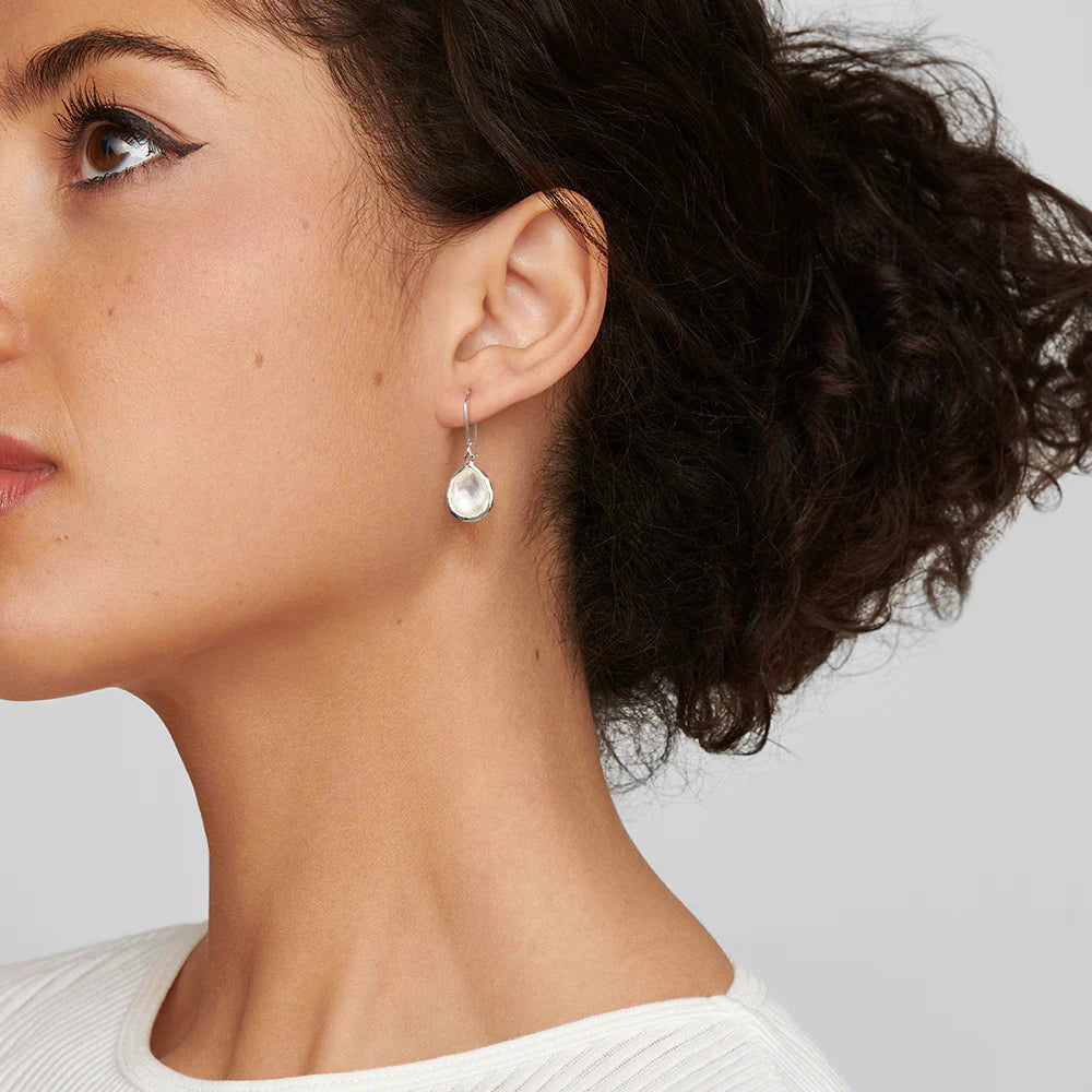 Sterling Silver Mini Rock Crystal Teardrop Earrings - Elegant Dangle Earrings for Women, Perfect for Wedding, Party & Everyday Wear