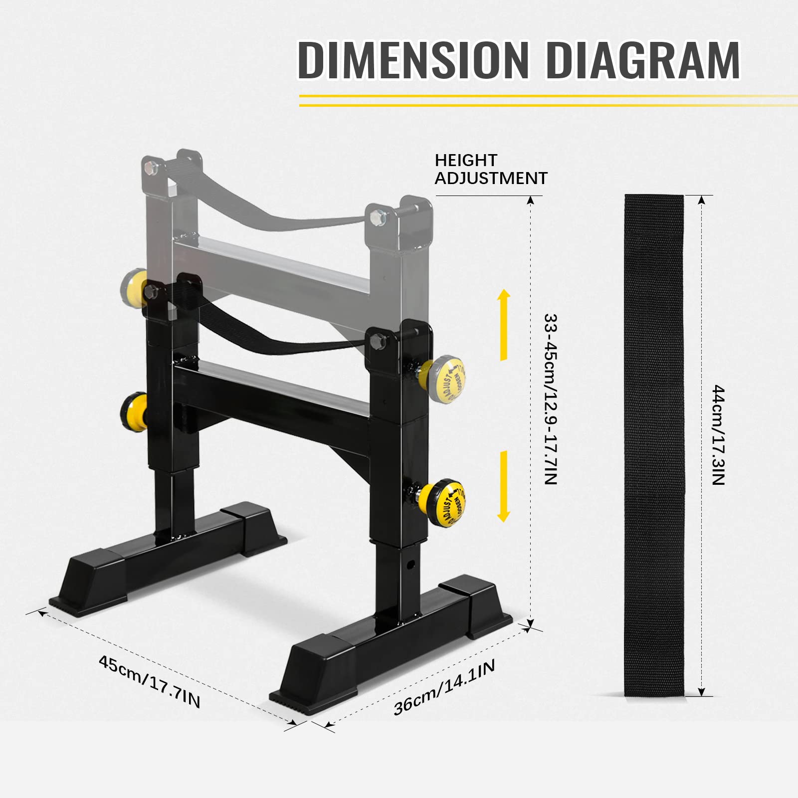 Heavy Duty Deadlift Sling Racks for Home Gym - 5-Level Adjustable Barbell Elevation Stand for Weightlifting Plates | Perfect for CrossFit, Powerlifting & Home Workouts