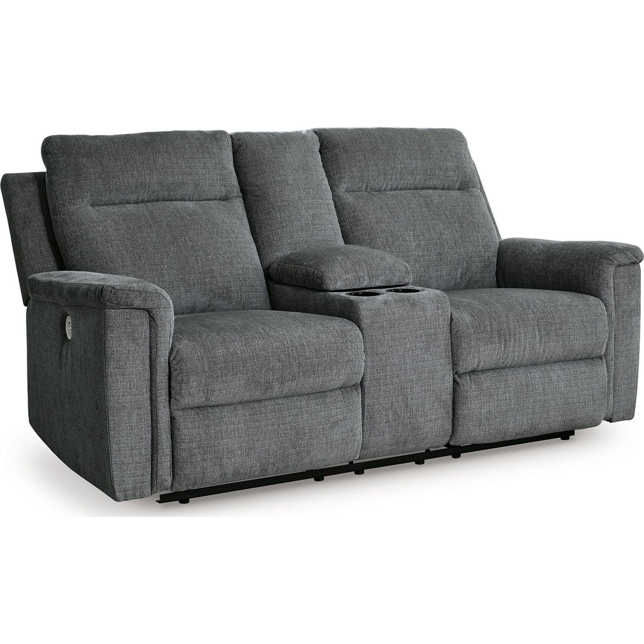 Barnsana Power Reclining Loveseat with Console - Modern Electric Recliner Sofa for Living Room, Home Theater & Family Room - Comfortable Dual Motor Couches with USB Charging & Cup Holders