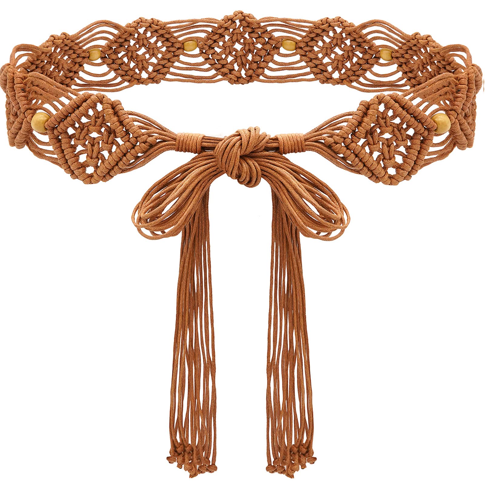 Boho Braided Belt for Women - Bohemian Woven Waist Belt for Dresses, Skirts & Jeans - Stylish Accessory for Summer Outfits & Music Festivals