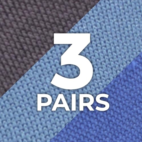 Blue/Teal/Dark Gray - 3 Pairs
