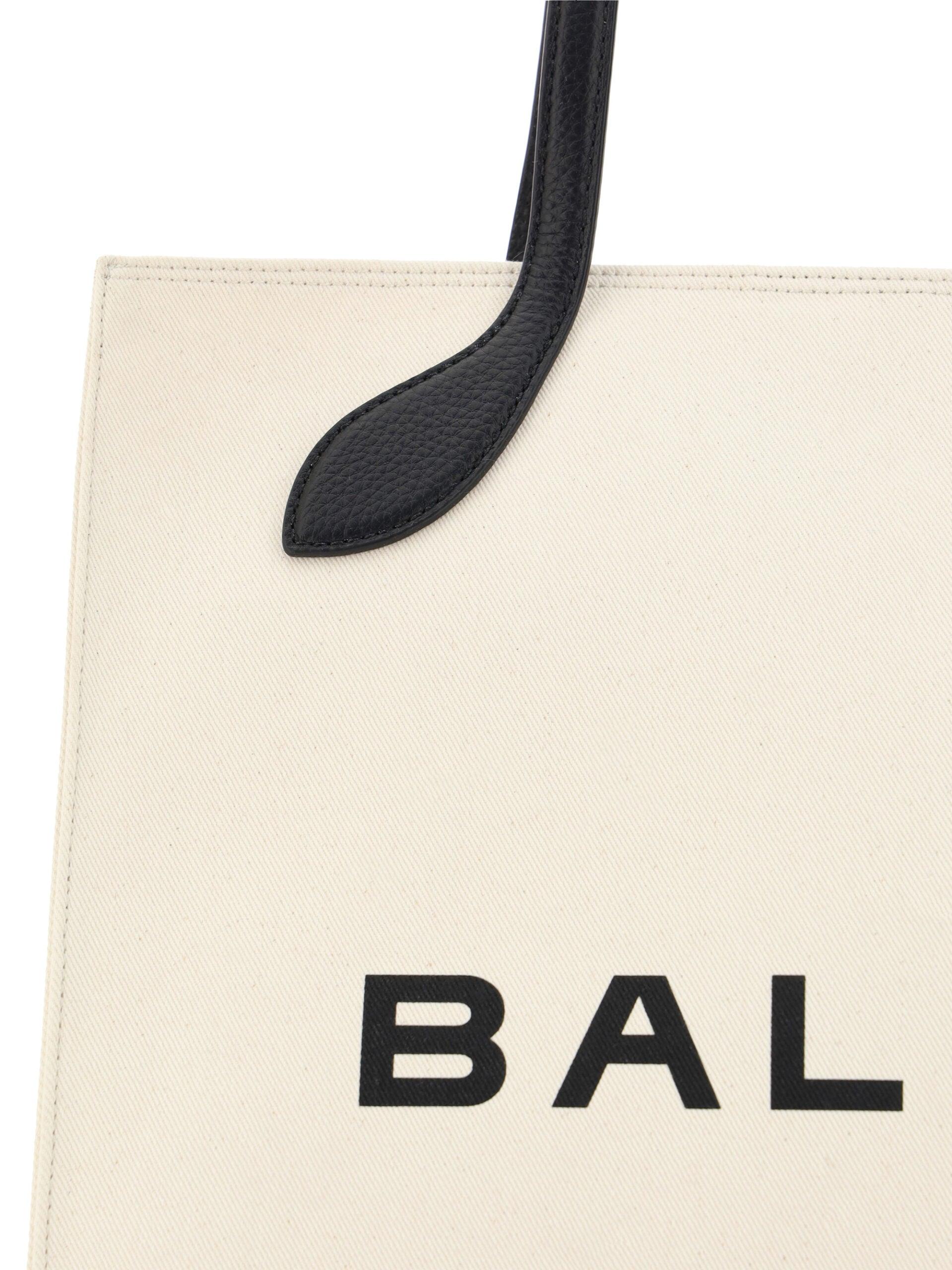 Bally White and Black Leather Tote Shoulder Bag for Women - Stylish Designer Handbag for Work, Travel & Everyday Use