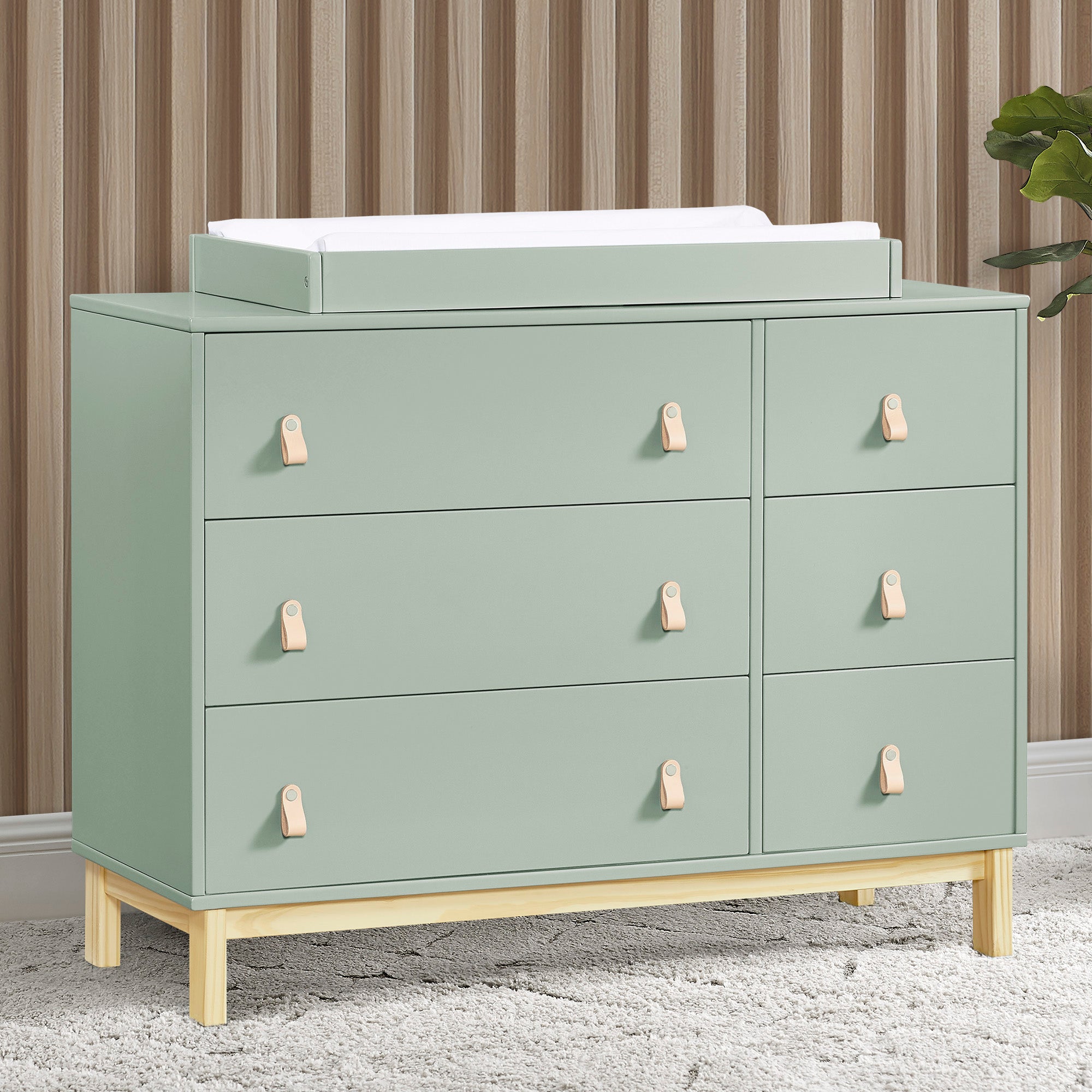 BabyGap Legacy 6-Drawer Dresser with Leather Pulls & Interlocking Drawers - Nursery Storage Solution for Baby Clothes, Blankets & Essentials