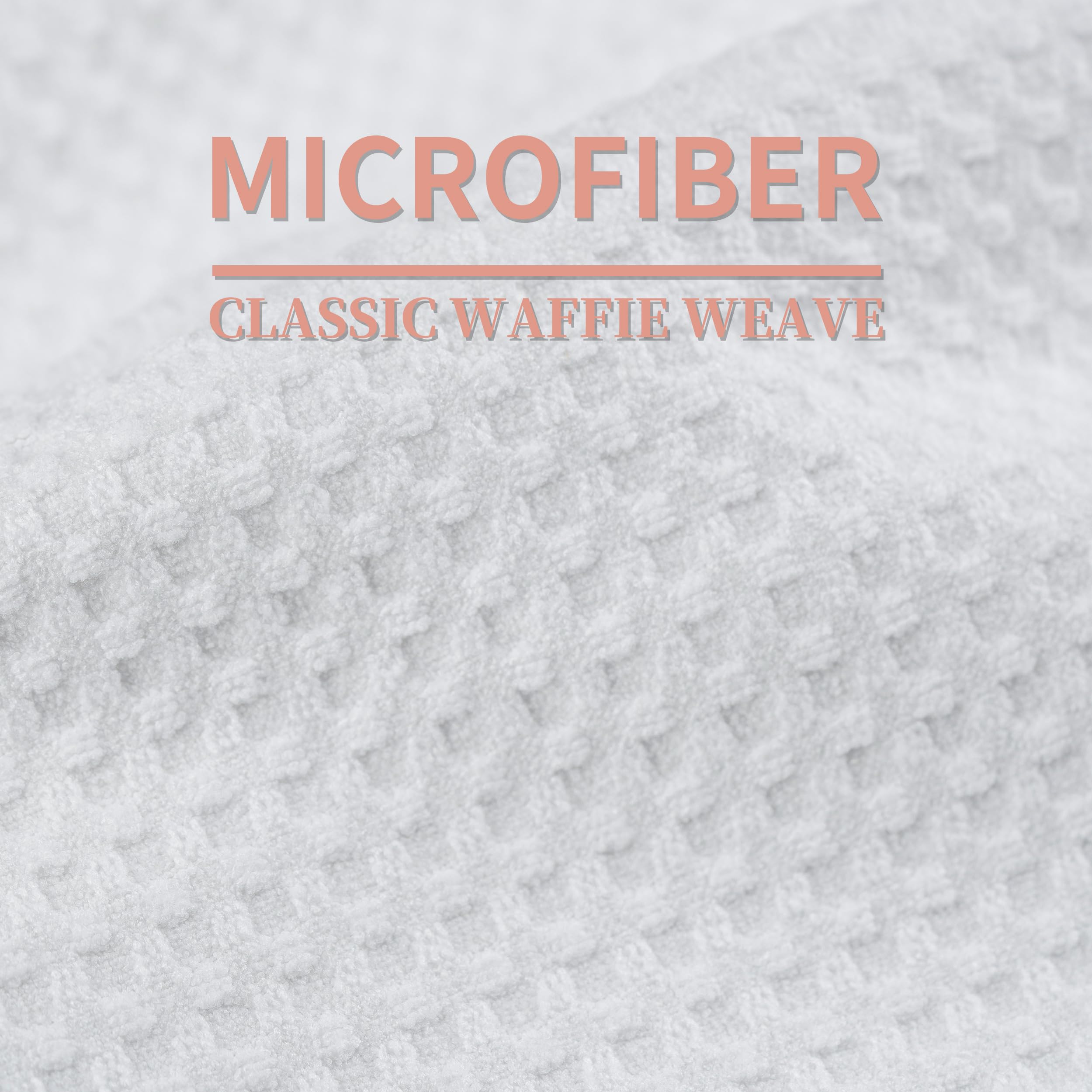 Premium Microfiber Kitchen Towels Set of 2 - Super Absorbent Waffle Weave Dish Cloths (16x28 Inches) - Quick Drying & Lint-Free for Dishes, Countertops & Glass Cleaning