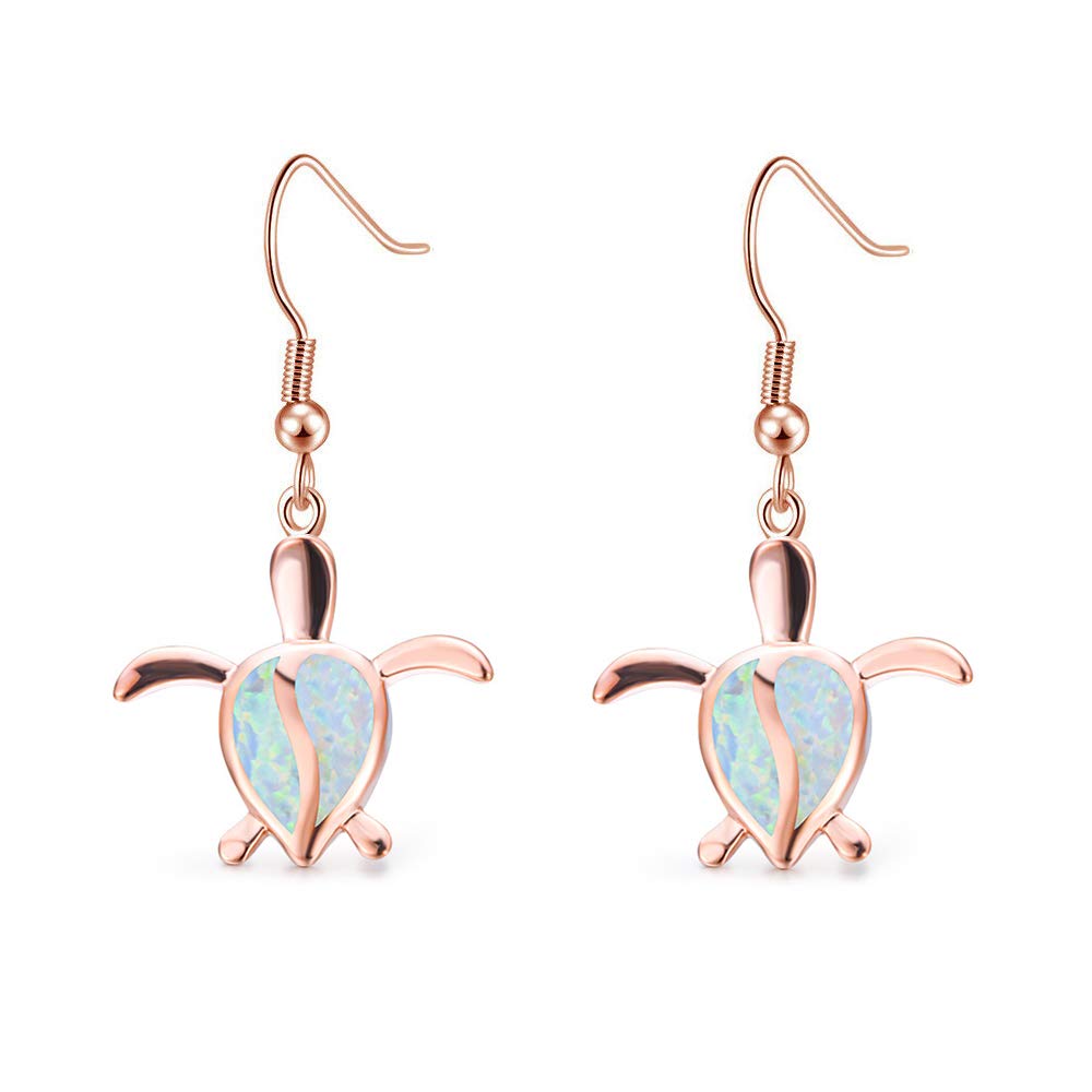 CiNily Dangle Drop Earrings for Women - 18K Gold Plated Opal Earrings with Ocean Wave Design | Perfect for Beach Vacations, Weddings & Everyday Elegance
