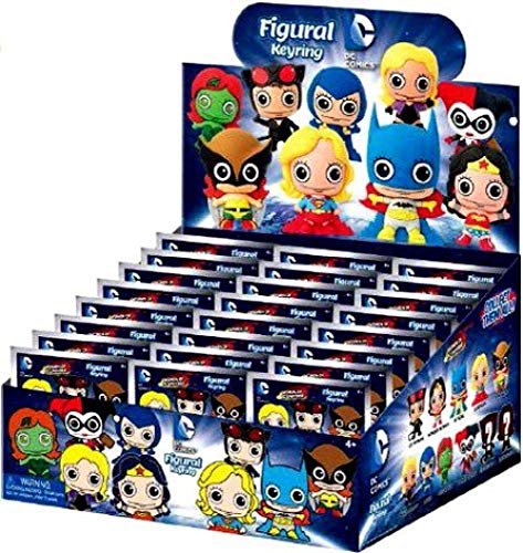 DC 3D Figural Keychains - Women of DC Mini Figure Keyring Mystery Box (Monogram) - Perfect for DC Fans, Cosplay Accessories & Gift Giving