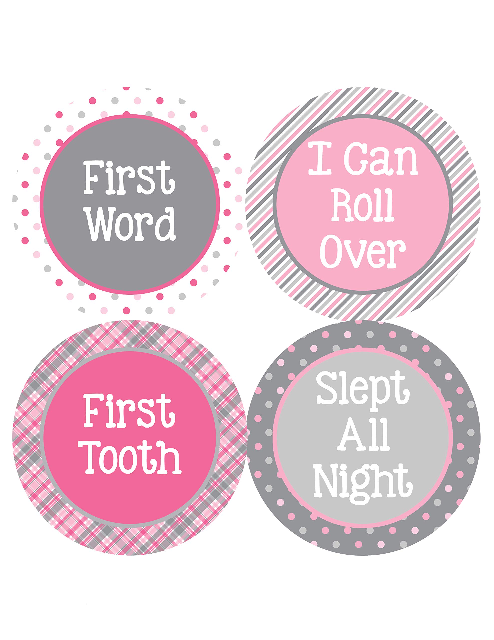 Baby Monthly Milestone Stickers Set of 20 - Newborn Girl Growth Tracking Stickers - Perfect for Baby Photo Shoots, Scrapbooking & Memory Books