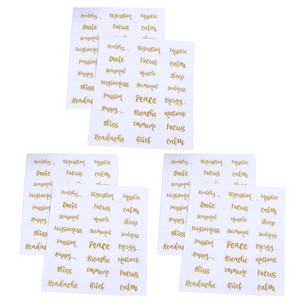 6 Sheets Waterproof Essential Oil Bottle Labels - DIY Letter Stickers for Roller Bottles, Perfumes & Envelopes - Perfect for Aromatherapy, Gift Wrapping & Handmade Crafts
