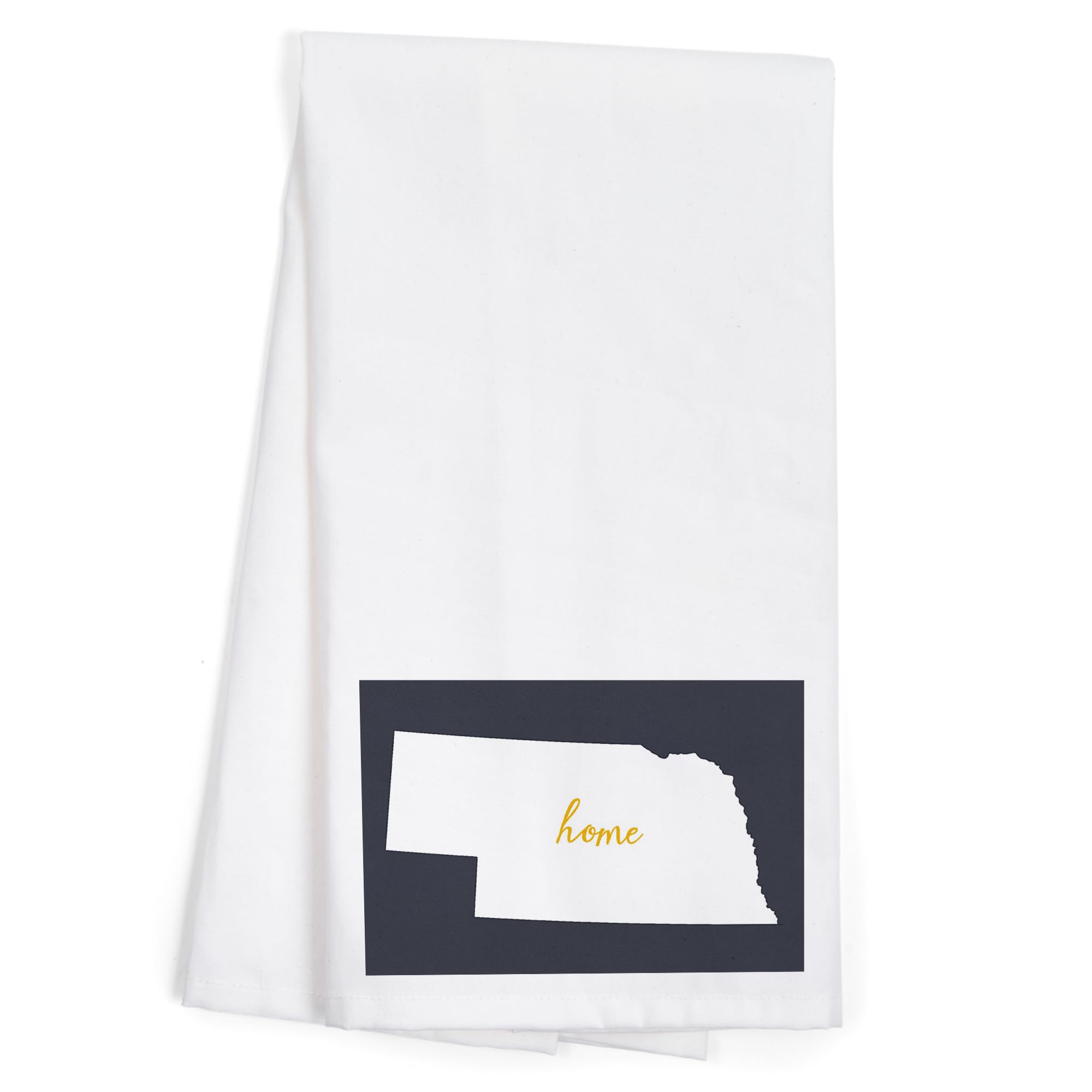 Lantern Press Nebraska Home State White on Gray 100% Cotton Tea Towel - Decorative Hand Towel for Kitchen, Bathroom & Home Decor - Perfect for Gifts, Housewarming & Farmhouse Style