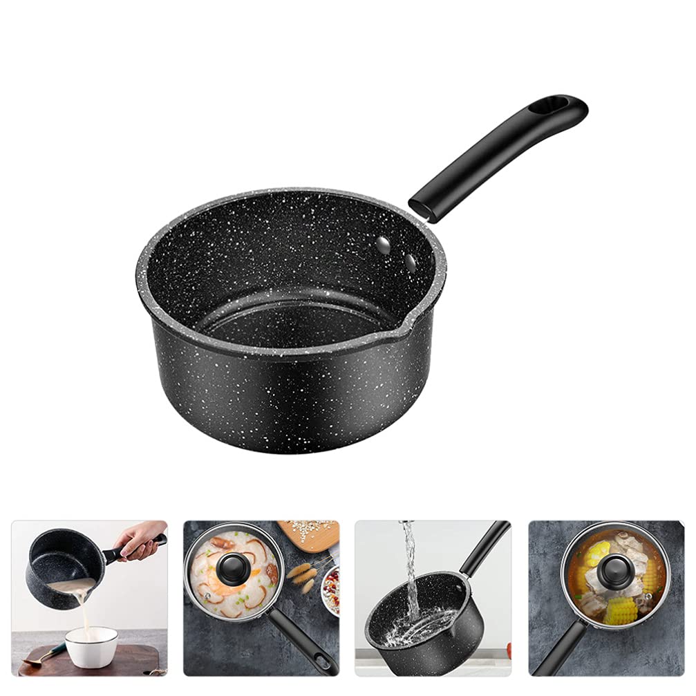 Cabilock 1pc Premium Stainless Steel Maifan Stone Milk Pot - Induction Compatible Covered Soup Pot & Saucepan for Kitchen Cooking | Perfect for Baby Food, Tea Brewing & Healthy Soup Making