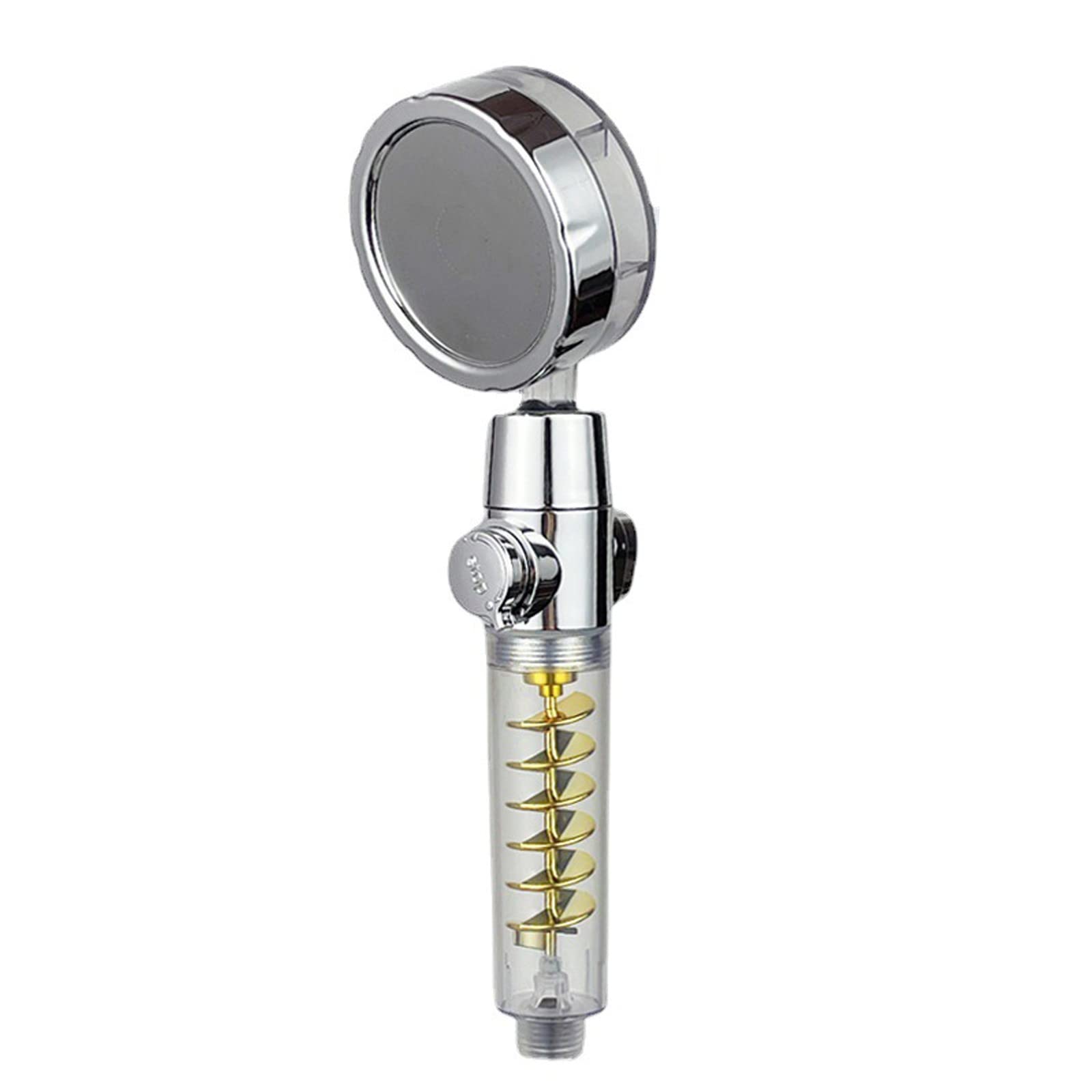 Poteti 360° Turbo Spa Shower Head - 3 Mode Handheld Shower with High Pressure Water Saving Technology - Gold Finish - Perfect for Relaxing Spa Experience, Bathroom Upgrade & Water Conservation