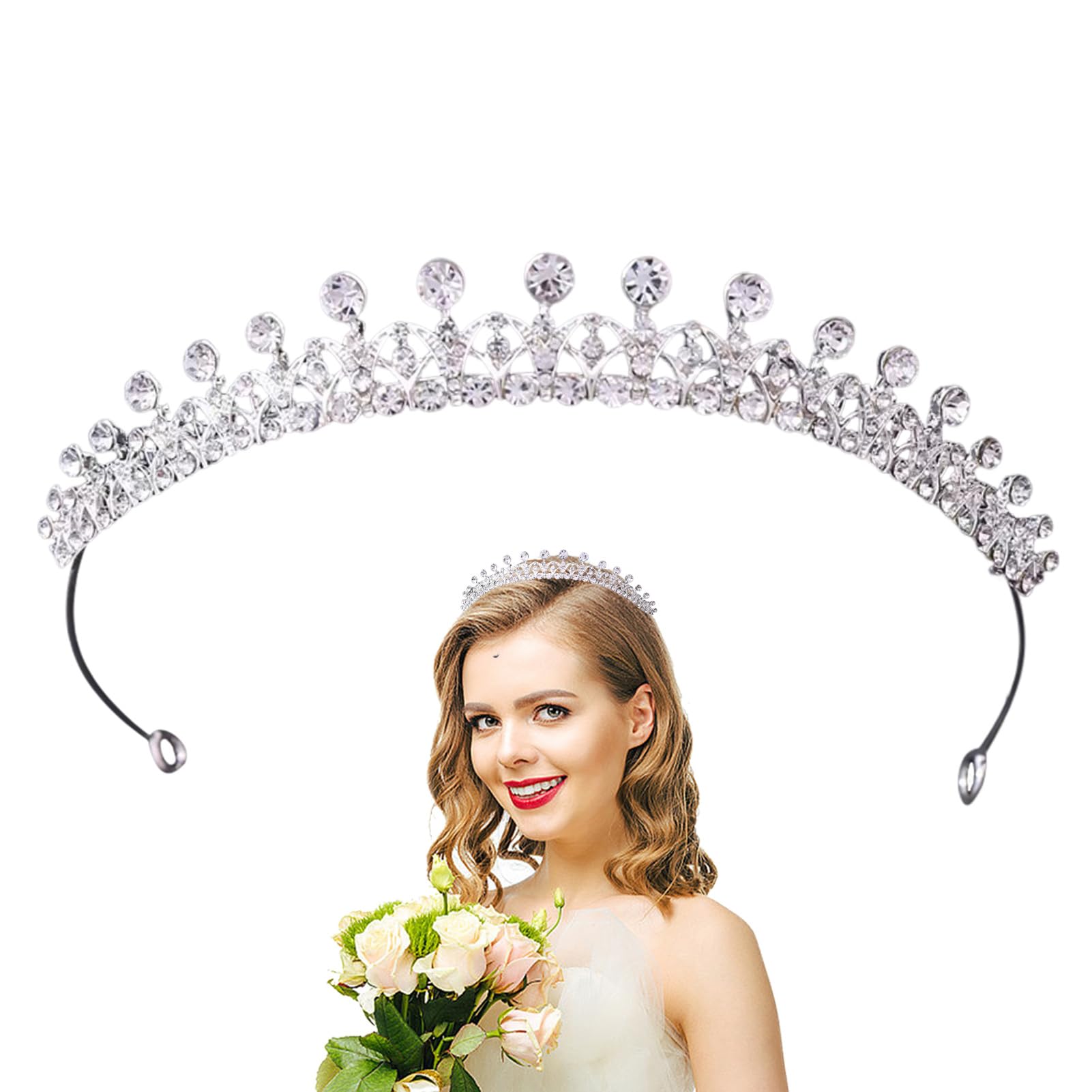 FASSME Golden Bridal Headpiece - Simple Wedding Tiara & Performance Hair Accessories for Halloween, Birthday, Anniversary | Elegant Headwear for Brides, Dancers & Special Occasions