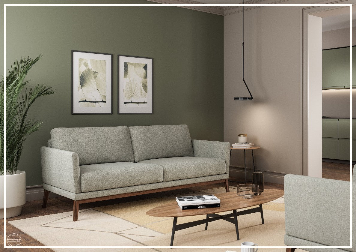 Premium Luonto Viola Fabric Sofa with Superior Seat Cushion - Comfortable Modern Living Room Furniture for Home & Office Use