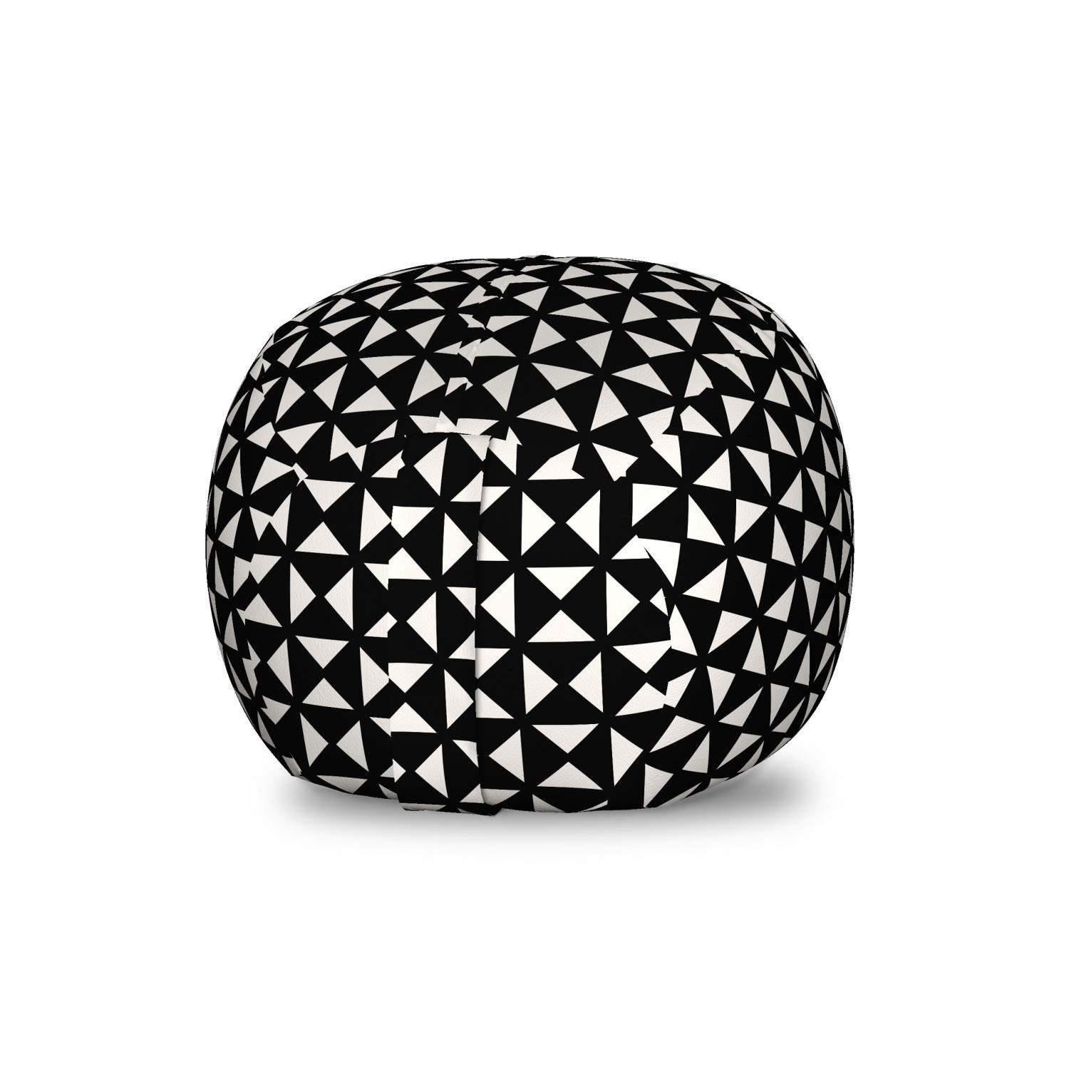 Ambesonne Kids Storage Bag Chair - Washable Stuffed Animal & Toy Organizer with Abstract Triangle Pattern, Dark Grey & Eggshell - Perfect for Playroom, Nursery, Daycare & Home Organization - Great for Playtime, Nap Time & Room Decor - Ideal for Storing Toys, Books & Kids Clutter - Multi-Functional Kids Furniture for Bedroom, Classroom & Play Area Storage