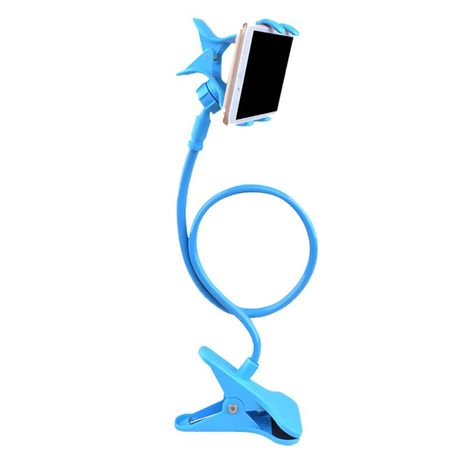 360° Rotating Universal Clip-On Phone & Tablet Stand - Adjustable Mount Holder for iPhone, Samsung, iPad - Perfect for Desk, Car, Bedside Watching Videos & Video Calls (Sky Blue)