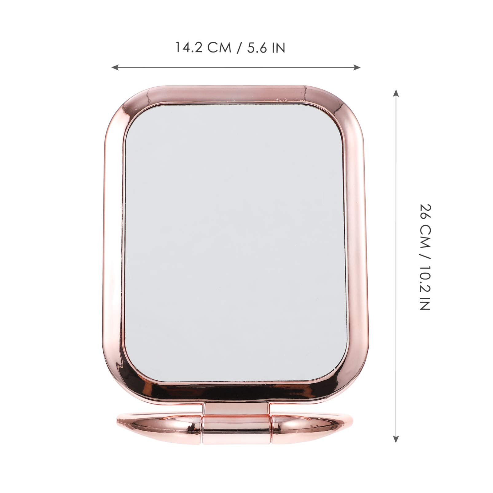 Beaupretty Double Sided Magnifying Makeup Mirror - Rose Gold LED Vanity Mirror with Stand, Foldable Desktop & Handheld Design for Makeup Application, Skincare Routine, and Travel Beauty Essentials