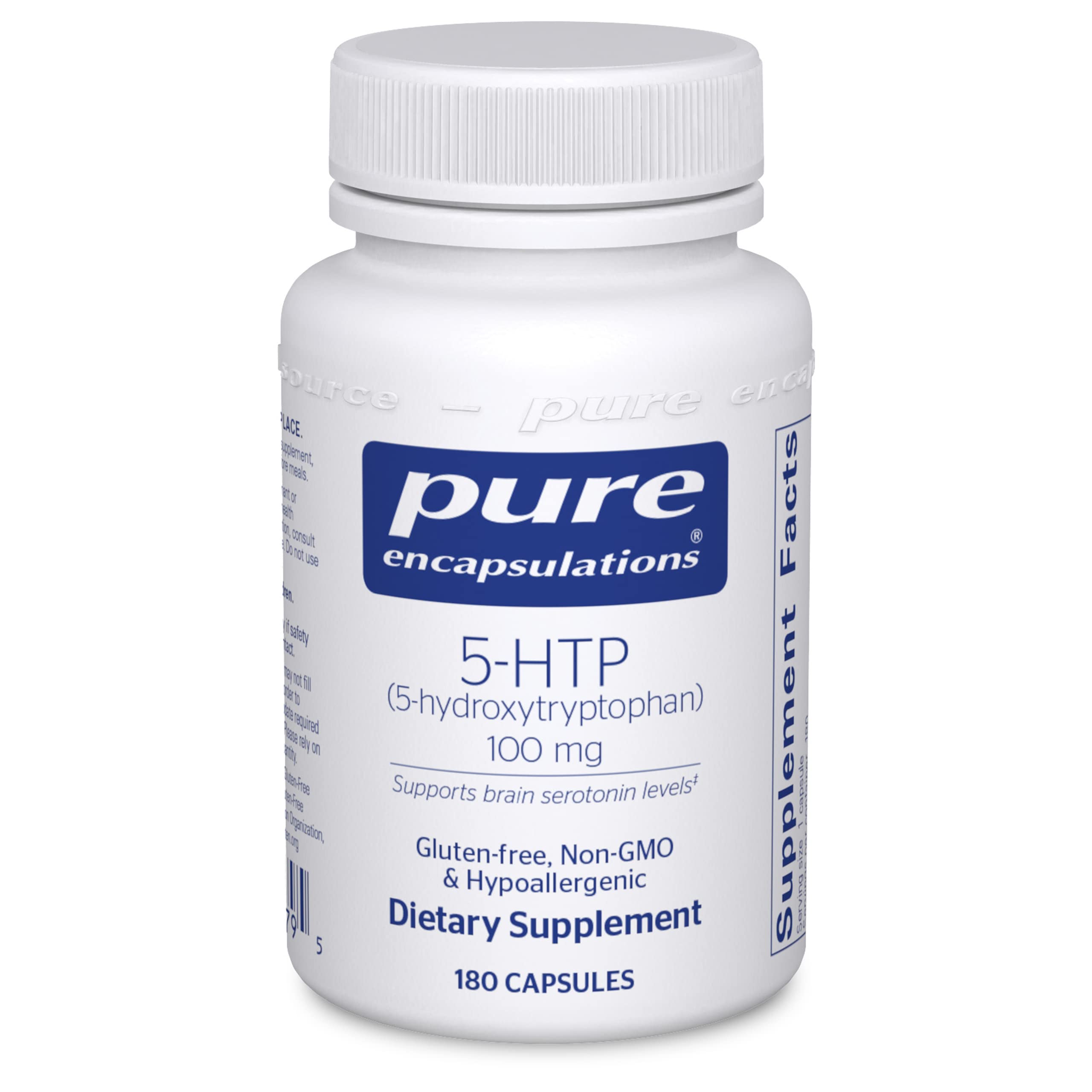 Pure Encapsulations 5-HTP 100mg | 180 Capsules of 5-Hydroxytryptophan Supplement for Brain Health, Better Sleep, Mood & Appetite Support | Promotes Serotonin Production | Ideal for Stress Relief & Natural Sleep Aid